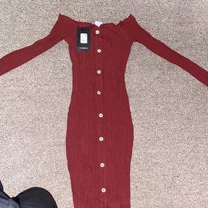 Off Shoulder Midi Dress